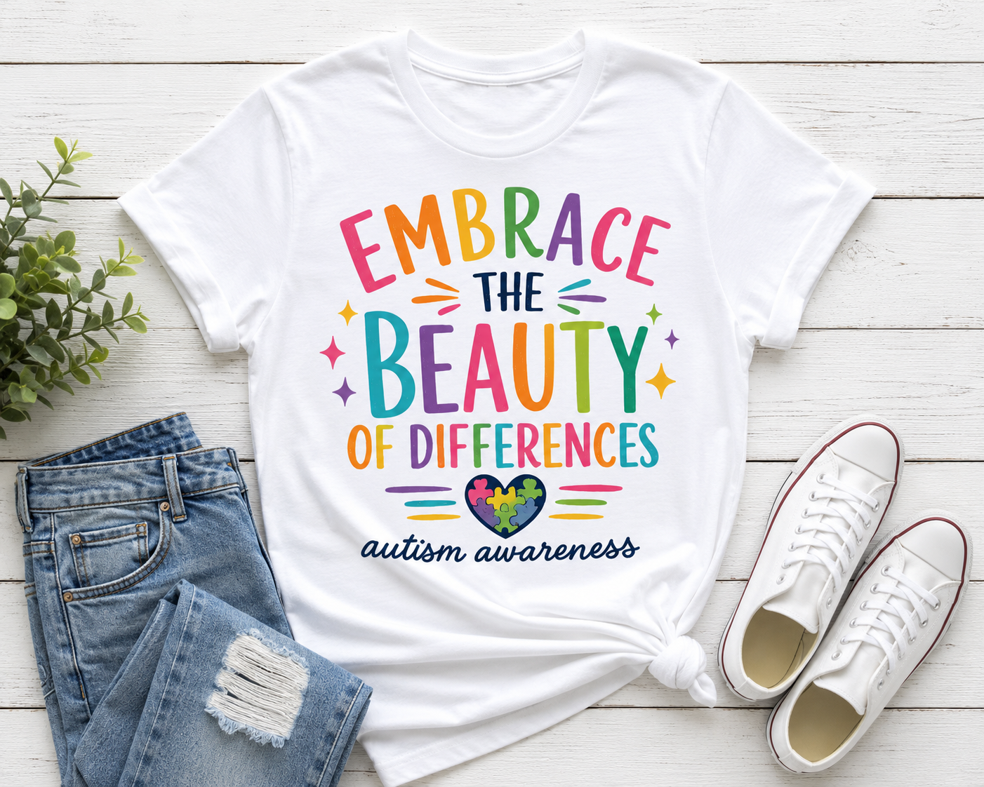 Embrace the Beauty of Differences Autism Acceptance T-Shirt