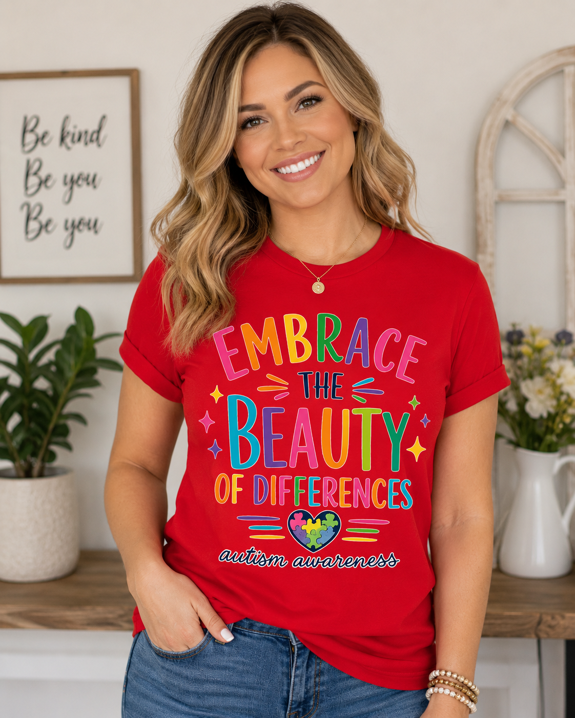 Embrace the Beauty of Differences Autism Acceptance T-Shirt