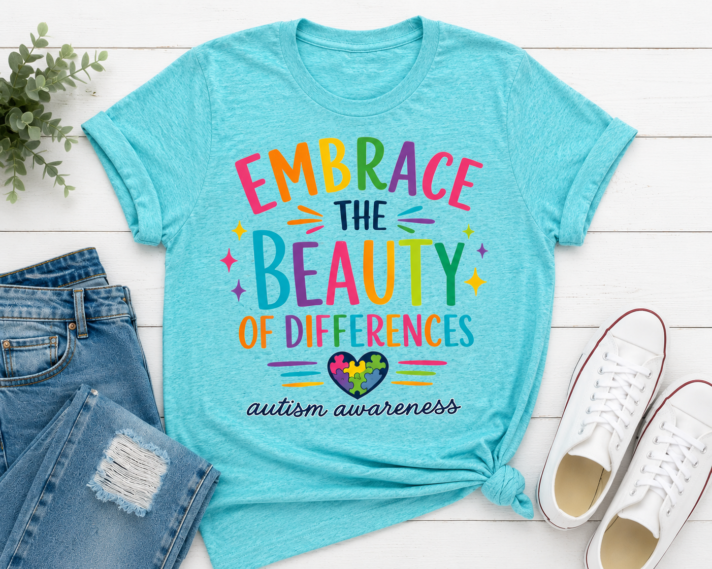 Embrace the Beauty of Differences Autism Acceptance T-Shirt