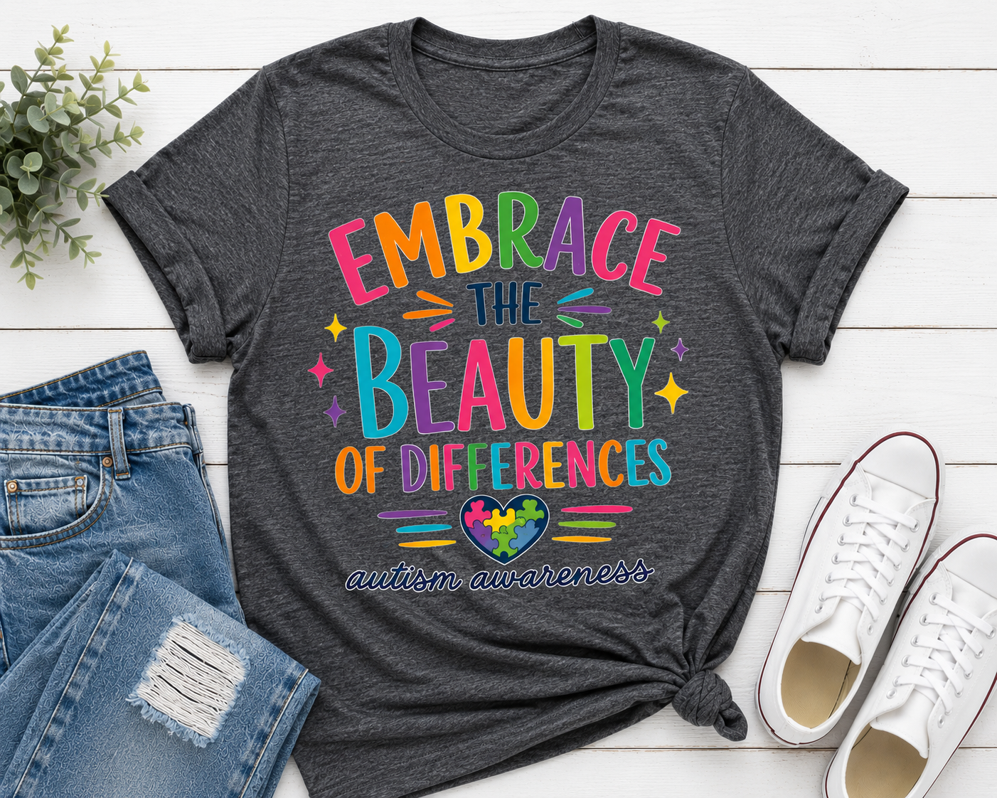 Embrace the Beauty of Differences Autism Acceptance T-Shirt
