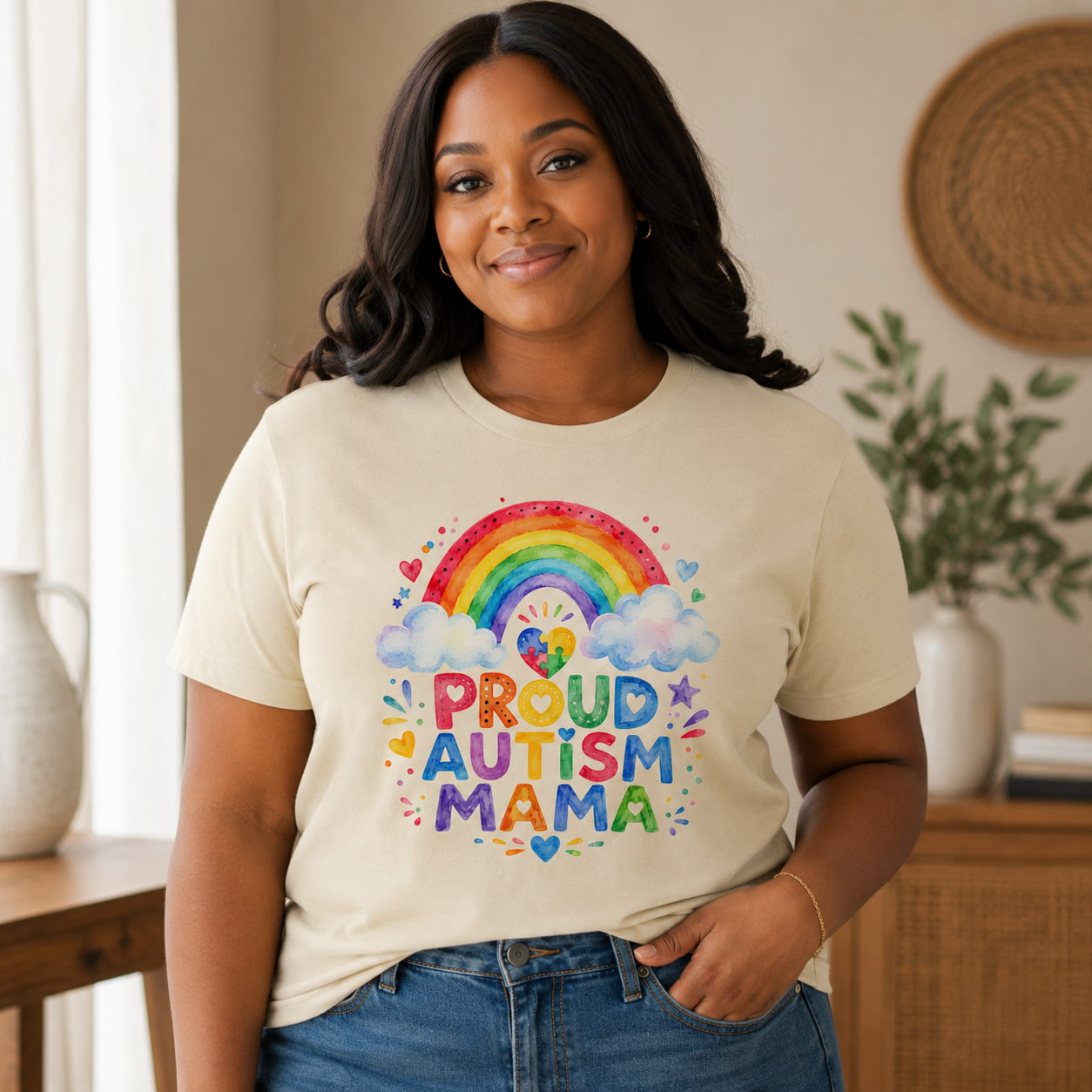 Proud Autism Mama Tee — Rainbow Autism Awareness T-Shirt
