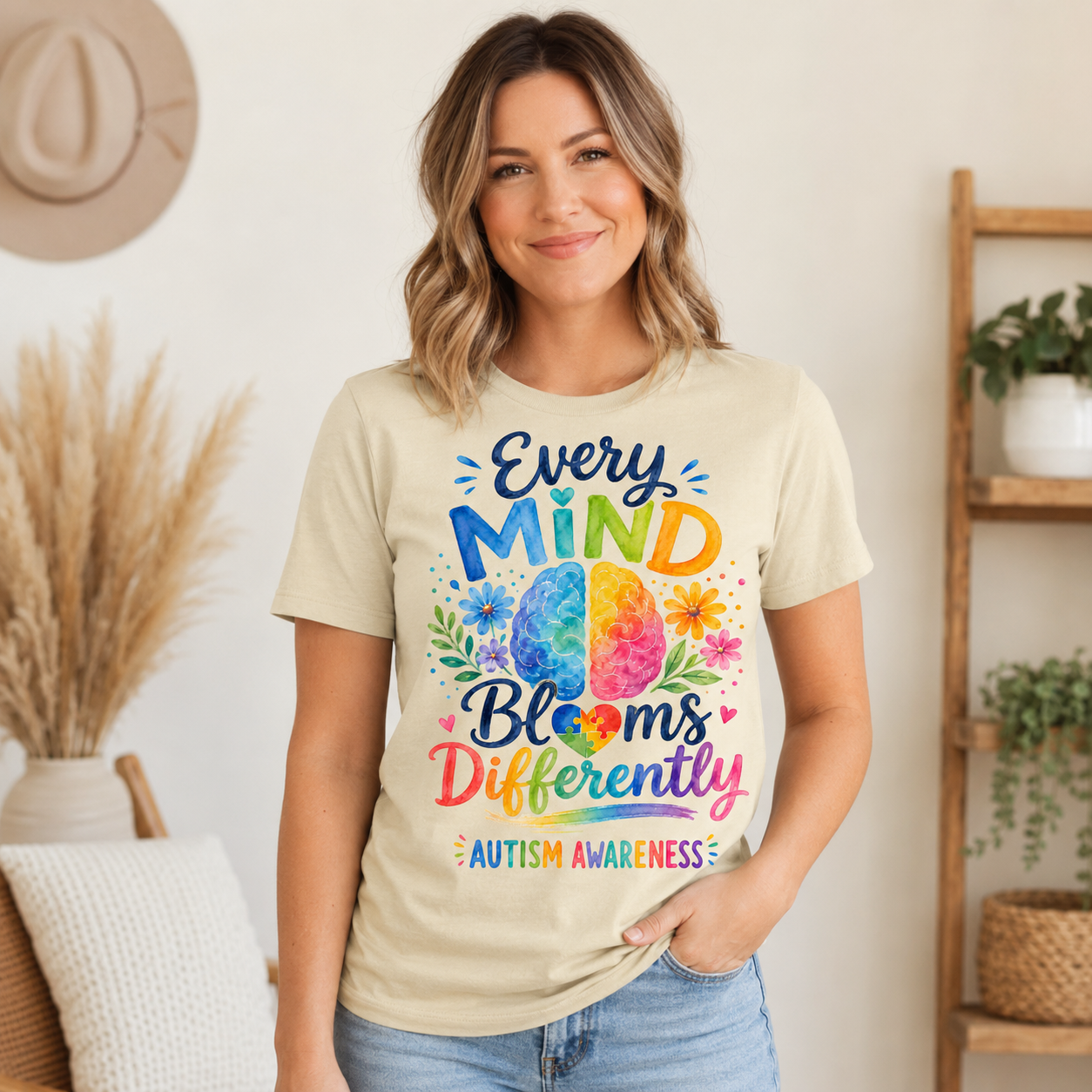 Every Mind Blooms Differently Autism Awareness T-Shirt