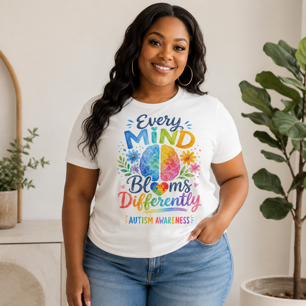 Every Mind Blooms Differently Autism Awareness T-Shirt