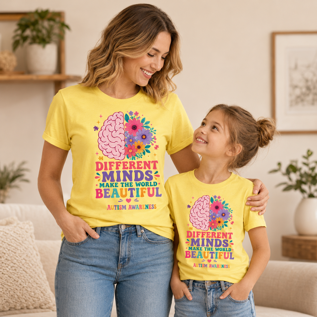 Different Minds Make the World Beautiful T-Shirt | Autism Awareness Tee