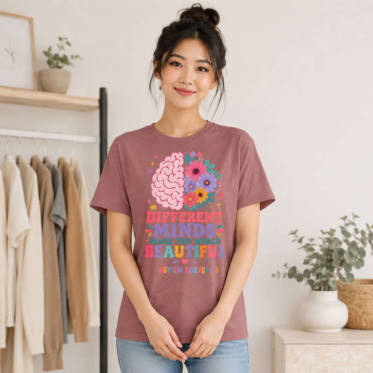 Different Minds Make the World Beautiful T-Shirt | Autism Awareness Tee