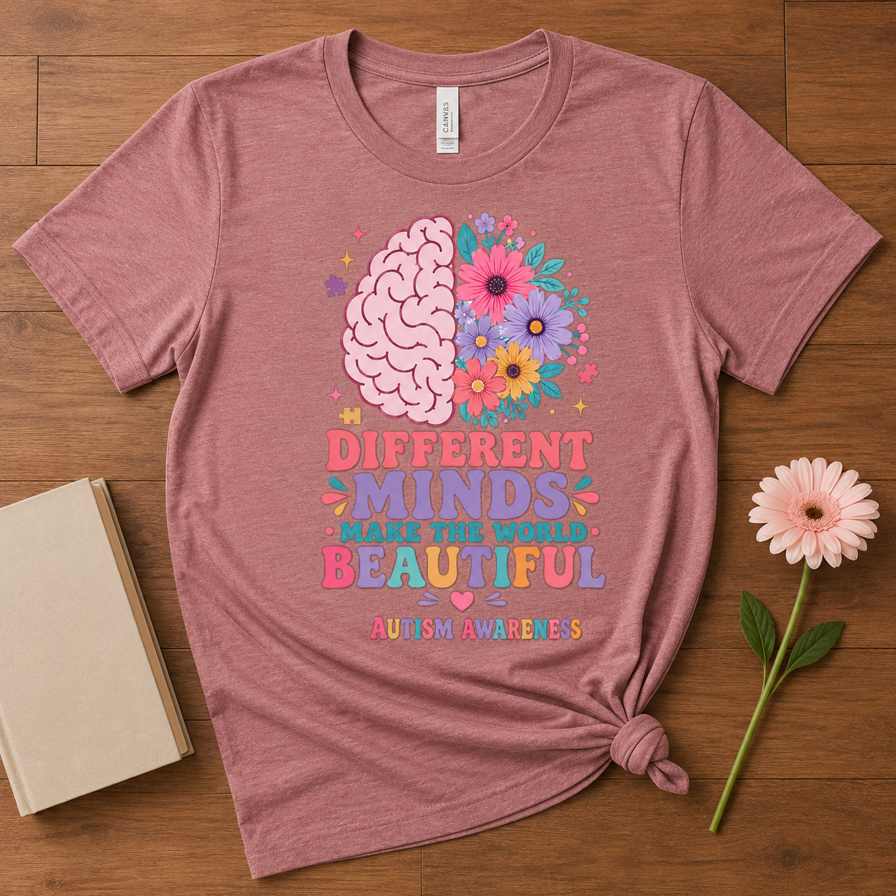 Different Minds Make the World Beautiful T-Shirt | Autism Awareness Tee