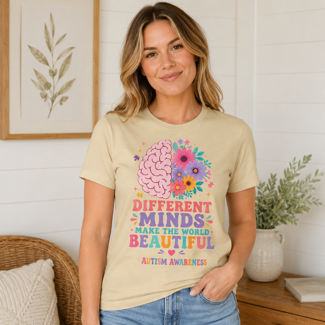 Different Minds Make the World Beautiful T-Shirt | Autism Awareness Tee