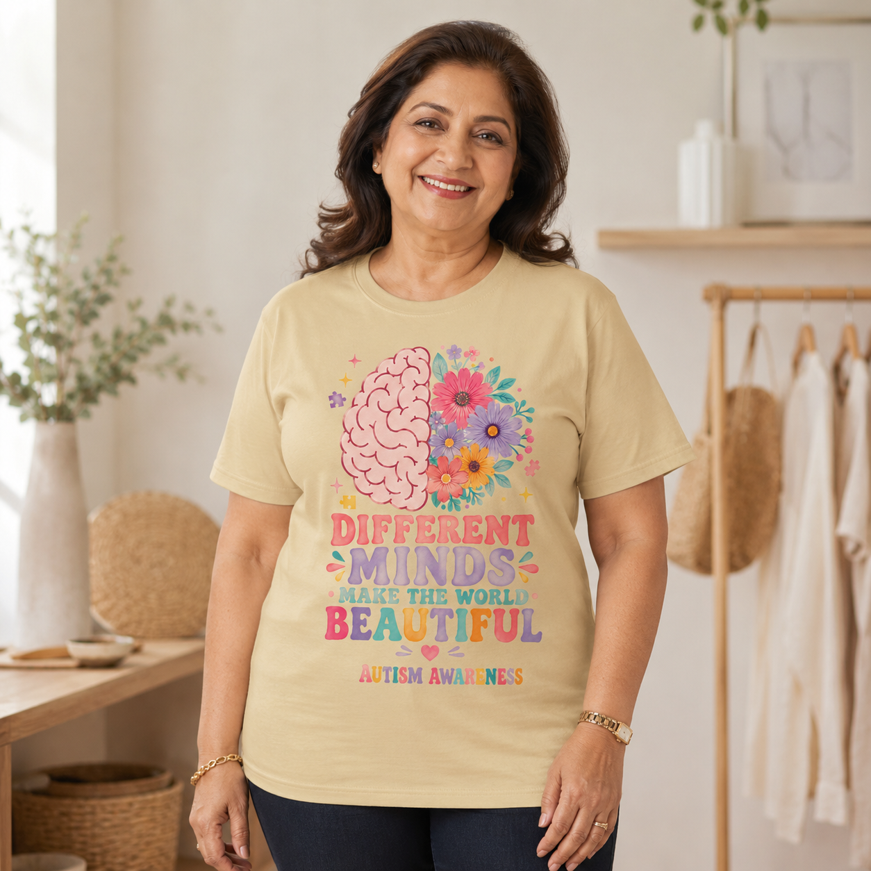 Different Minds Make the World Beautiful T-Shirt | Autism Awareness Tee
