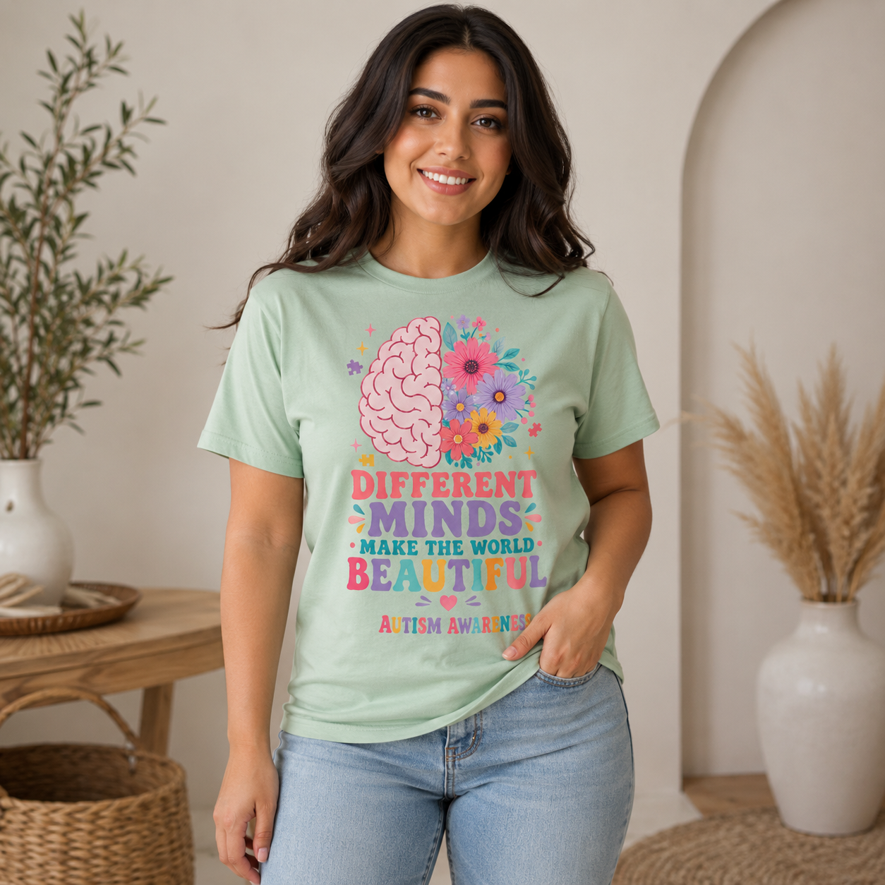 Different Minds Make the World Beautiful T-Shirt | Autism Awareness Tee