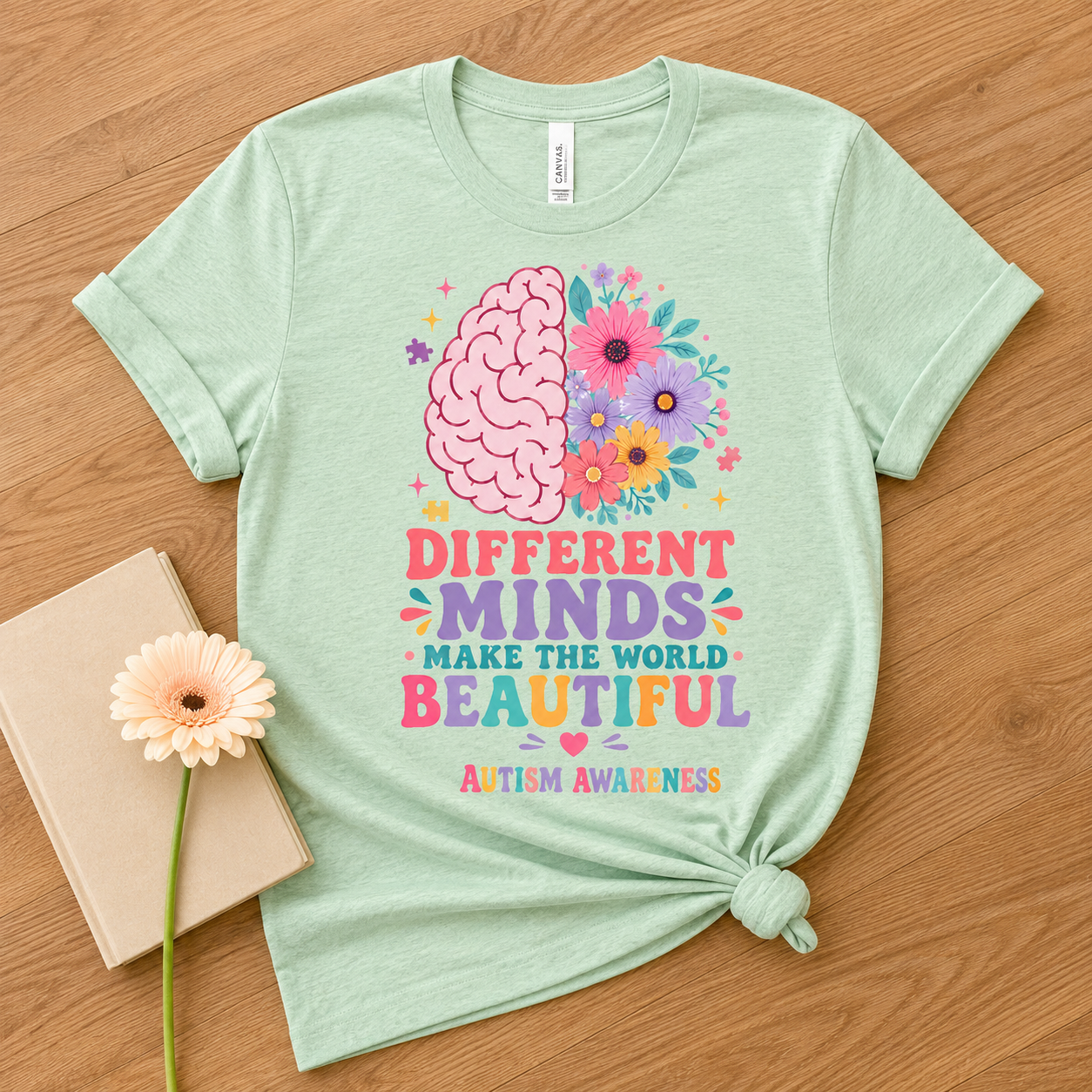 Different Minds Make the World Beautiful T-Shirt | Autism Awareness Tee