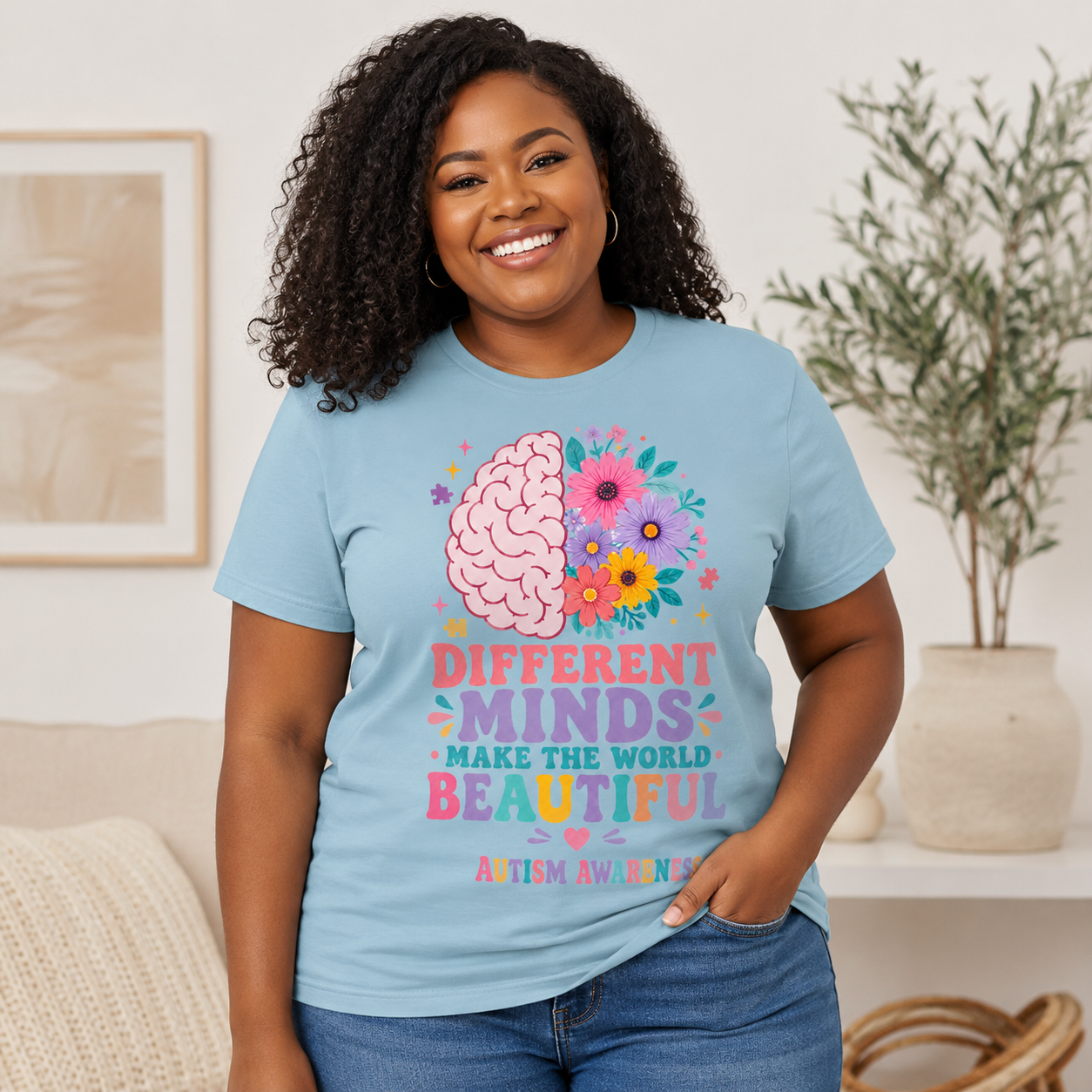 Different Minds Make the World Beautiful T-Shirt | Autism Awareness Tee