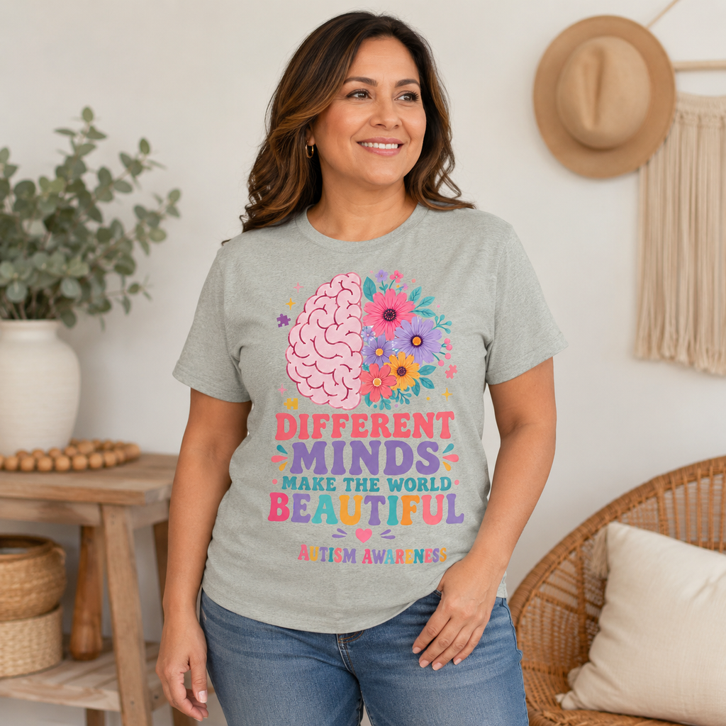 Different Minds Make the World Beautiful T-Shirt | Autism Awareness Tee