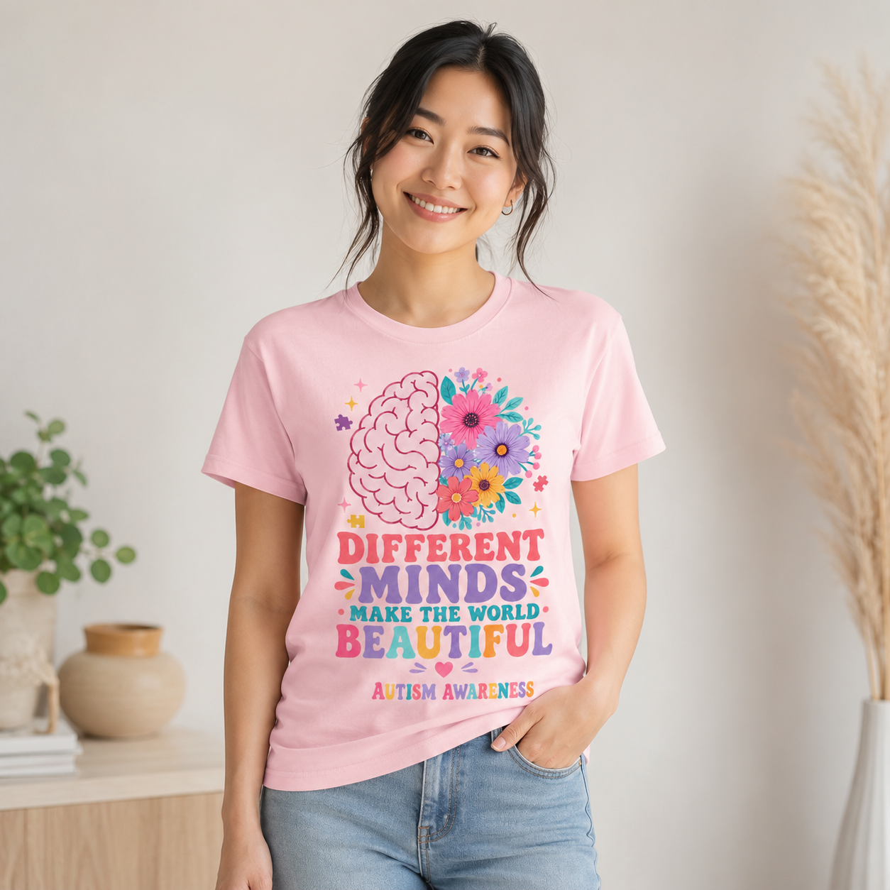 Different Minds Make the World Beautiful T-Shirt | Autism Awareness Tee