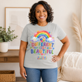 Different Is Beautiful rainbow design T-Shirt | Autism Awareness tee
