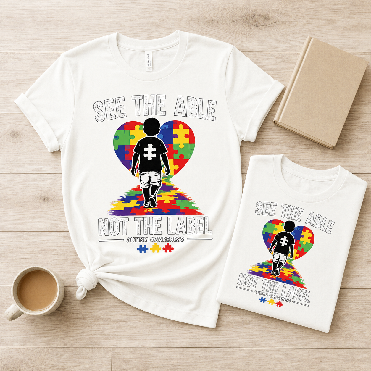 See the Able Not the Label T-Shirt | Autism Puzzle Heart Awareness