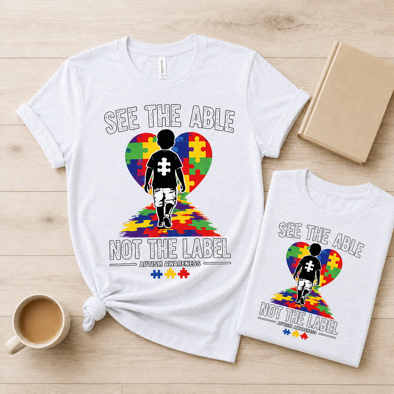 See the Able Not the Label T-Shirt | Autism Puzzle Heart Awareness