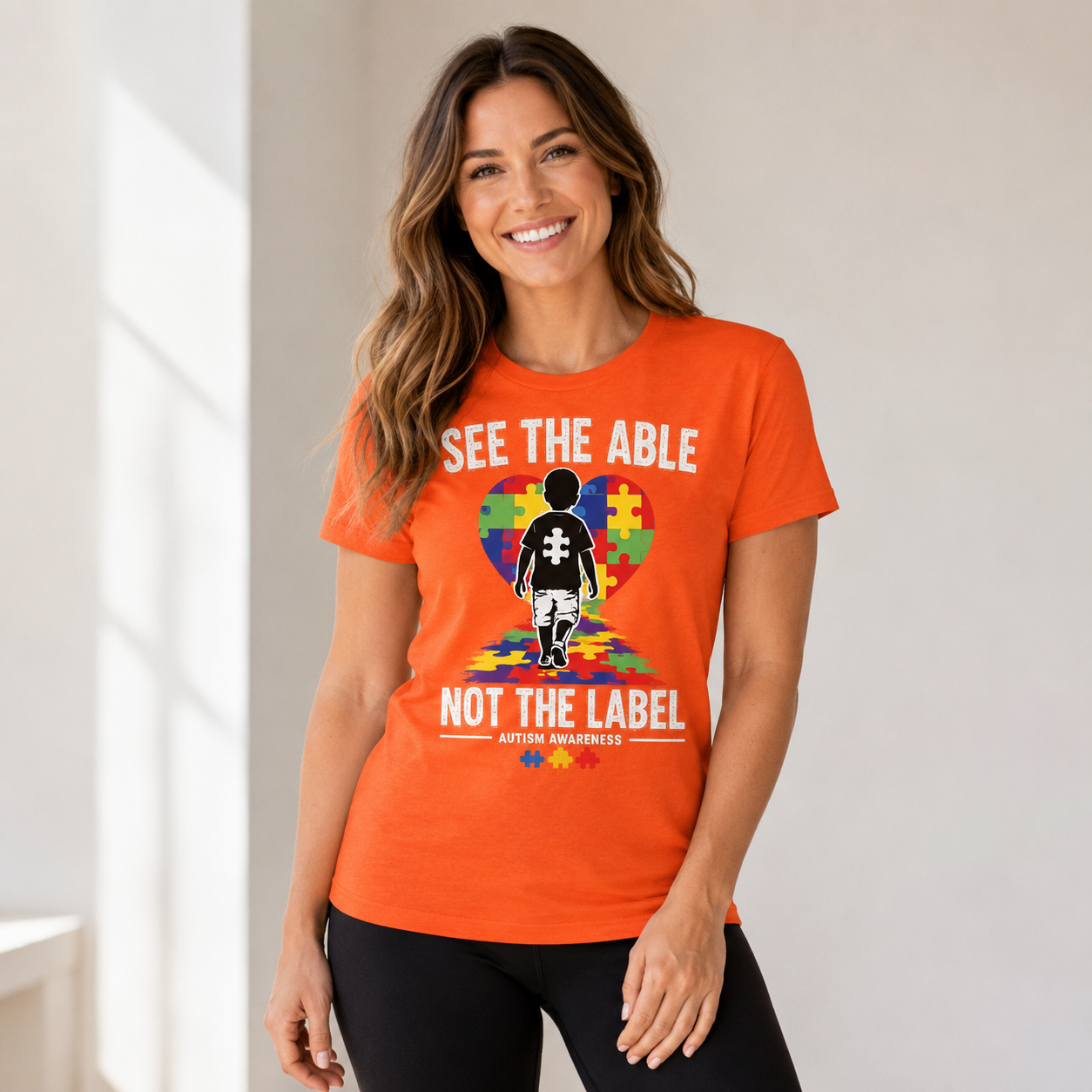 See the Able Not the Label T-Shirt | Autism Puzzle Heart Awareness