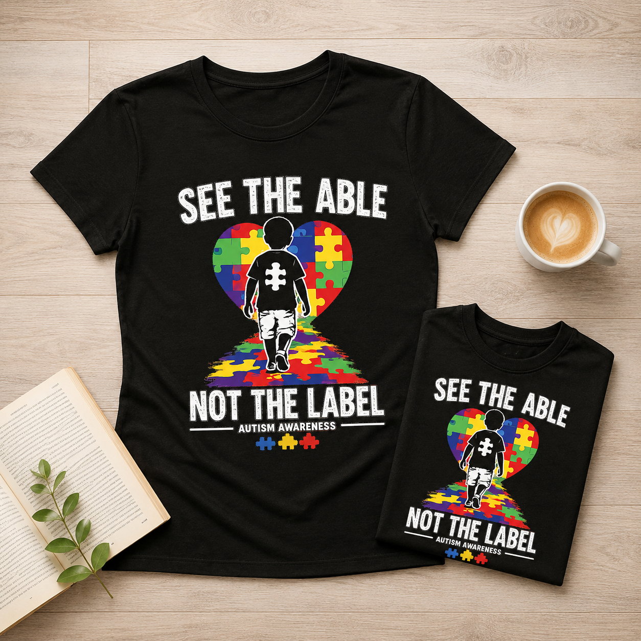 See the Able Not the Label T-Shirt | Autism Puzzle Heart Awareness