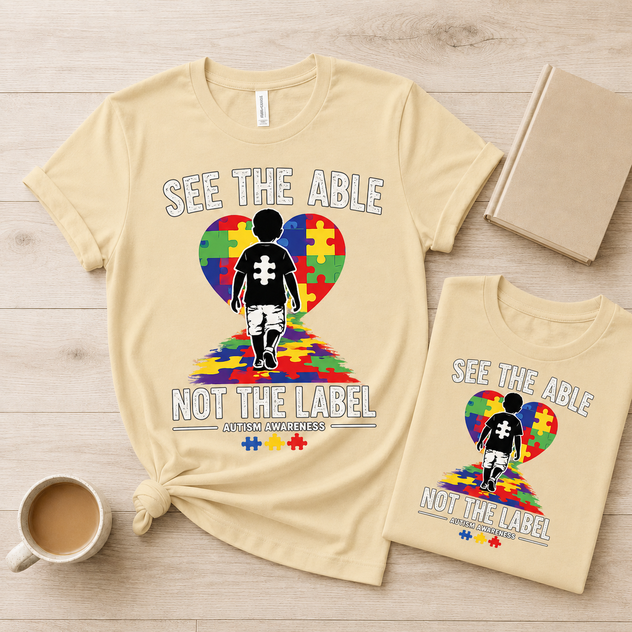 See the Able Not the Label T-Shirt | Autism Puzzle Heart Awareness