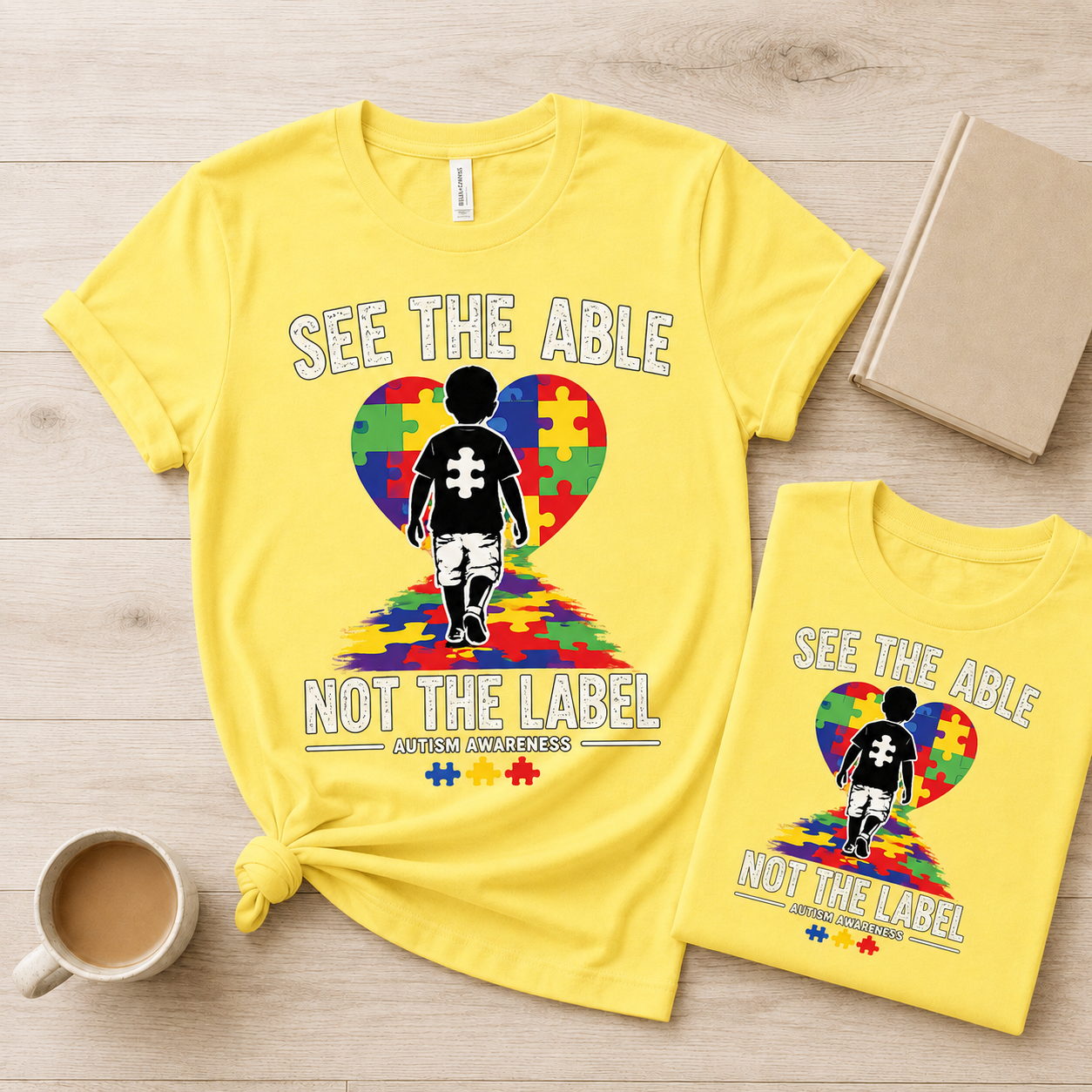 See the Able Not the Label T-Shirt | Autism Puzzle Heart Awareness