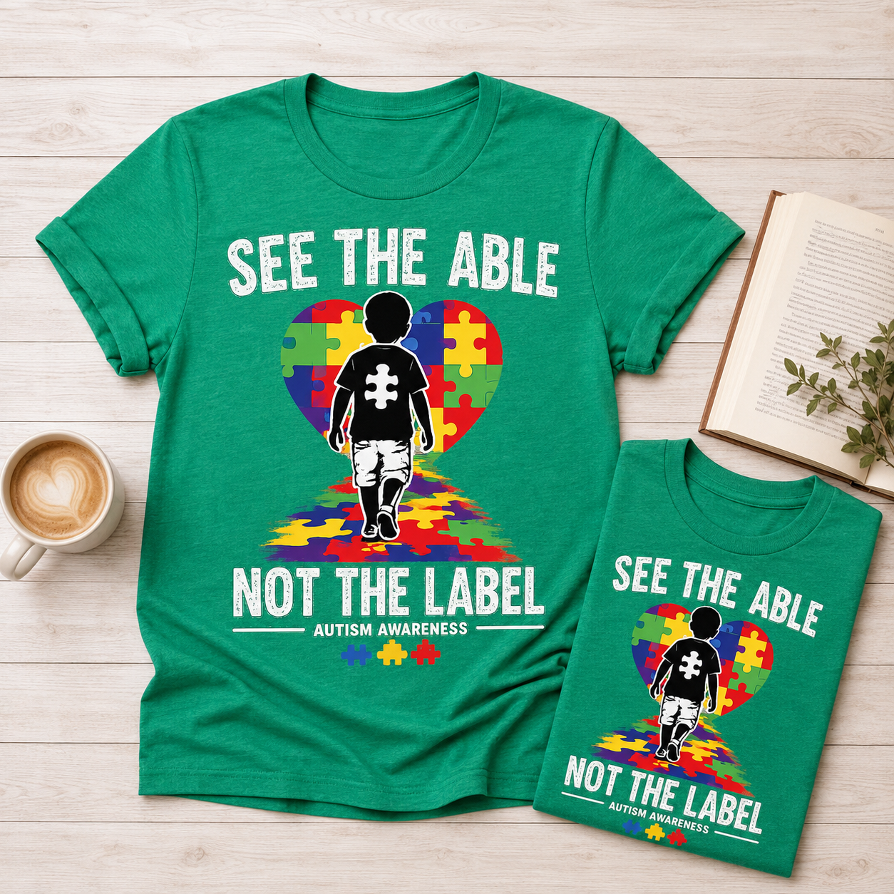 See the Able Not the Label T-Shirt | Autism Puzzle Heart Awareness