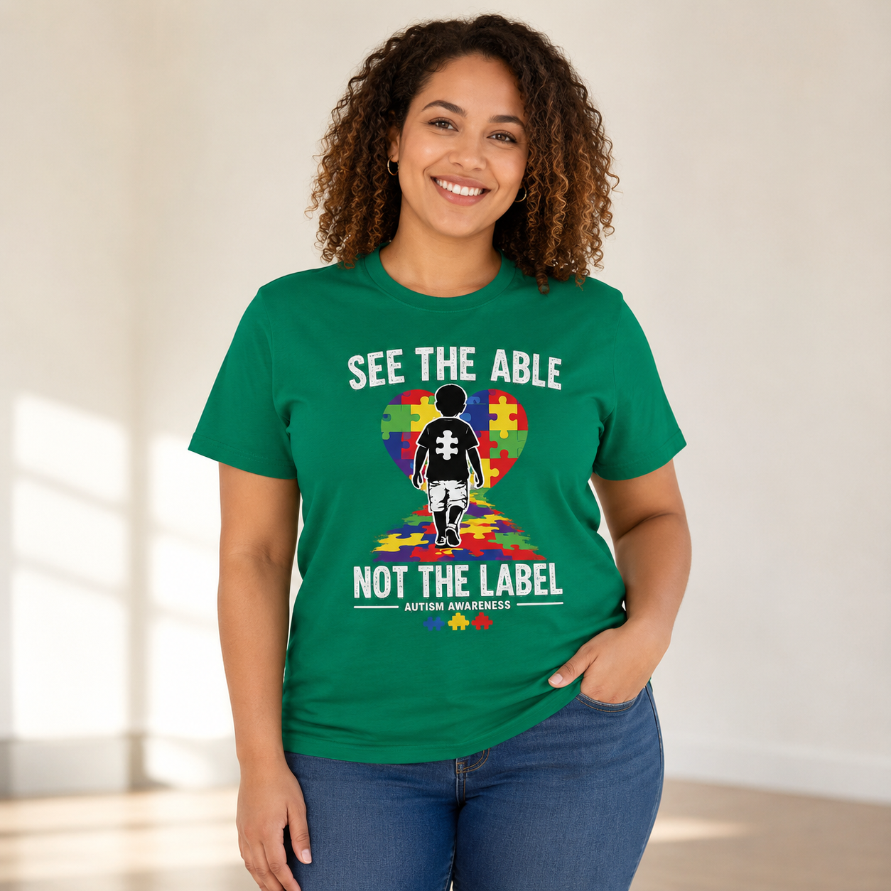 See the Able Not the Label T-Shirt | Autism Puzzle Heart Awareness