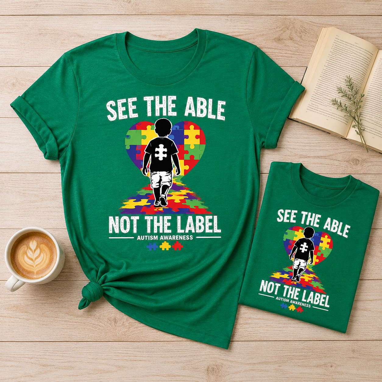See the Able Not the Label T-Shirt | Autism Puzzle Heart Awareness