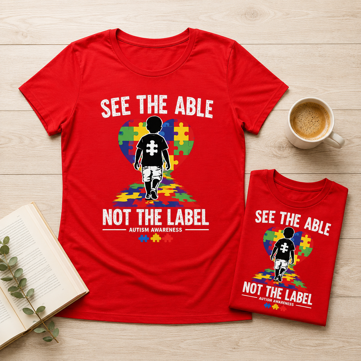 See the Able Not the Label T-Shirt | Autism Puzzle Heart Awareness