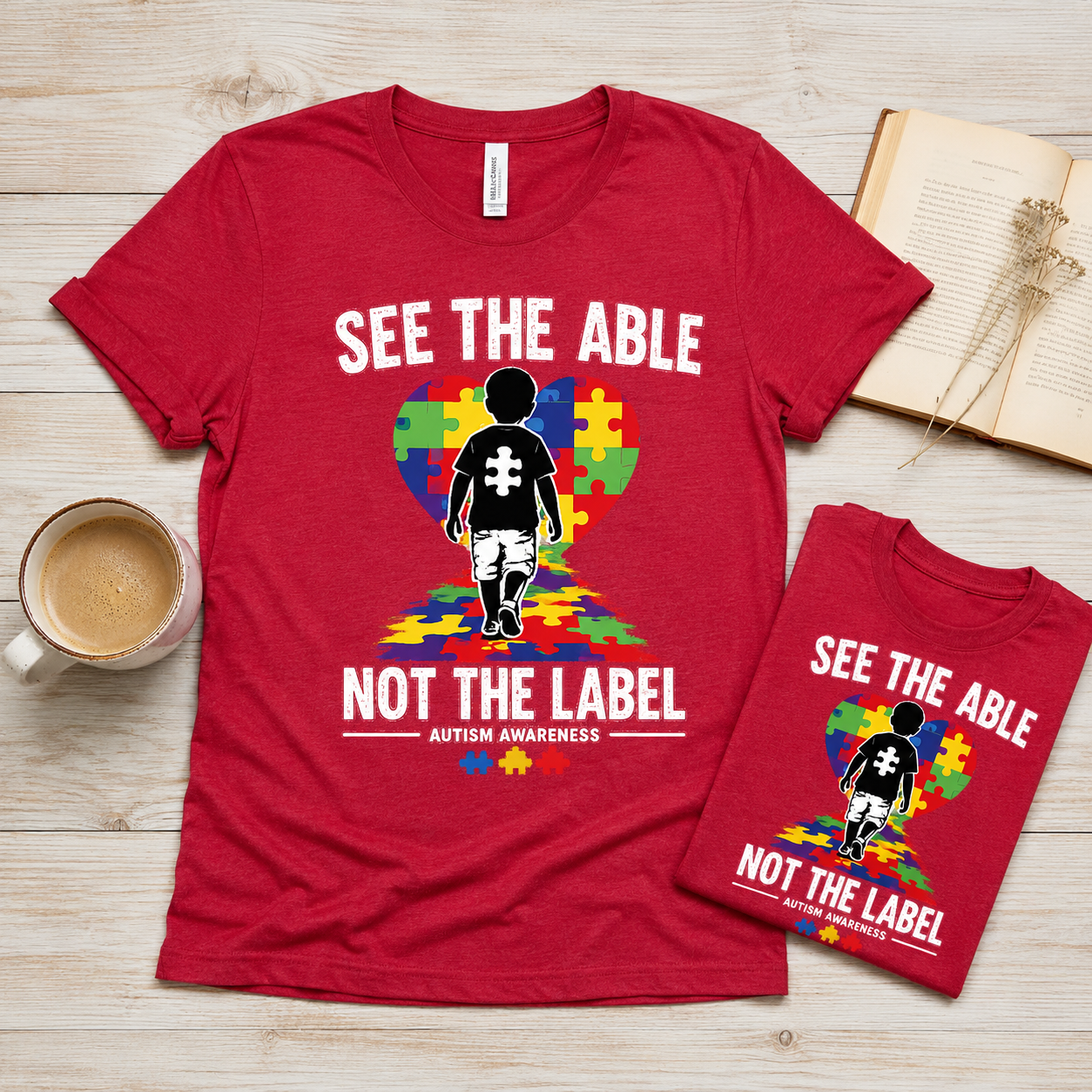 See the Able Not the Label T-Shirt | Autism Puzzle Heart Awareness