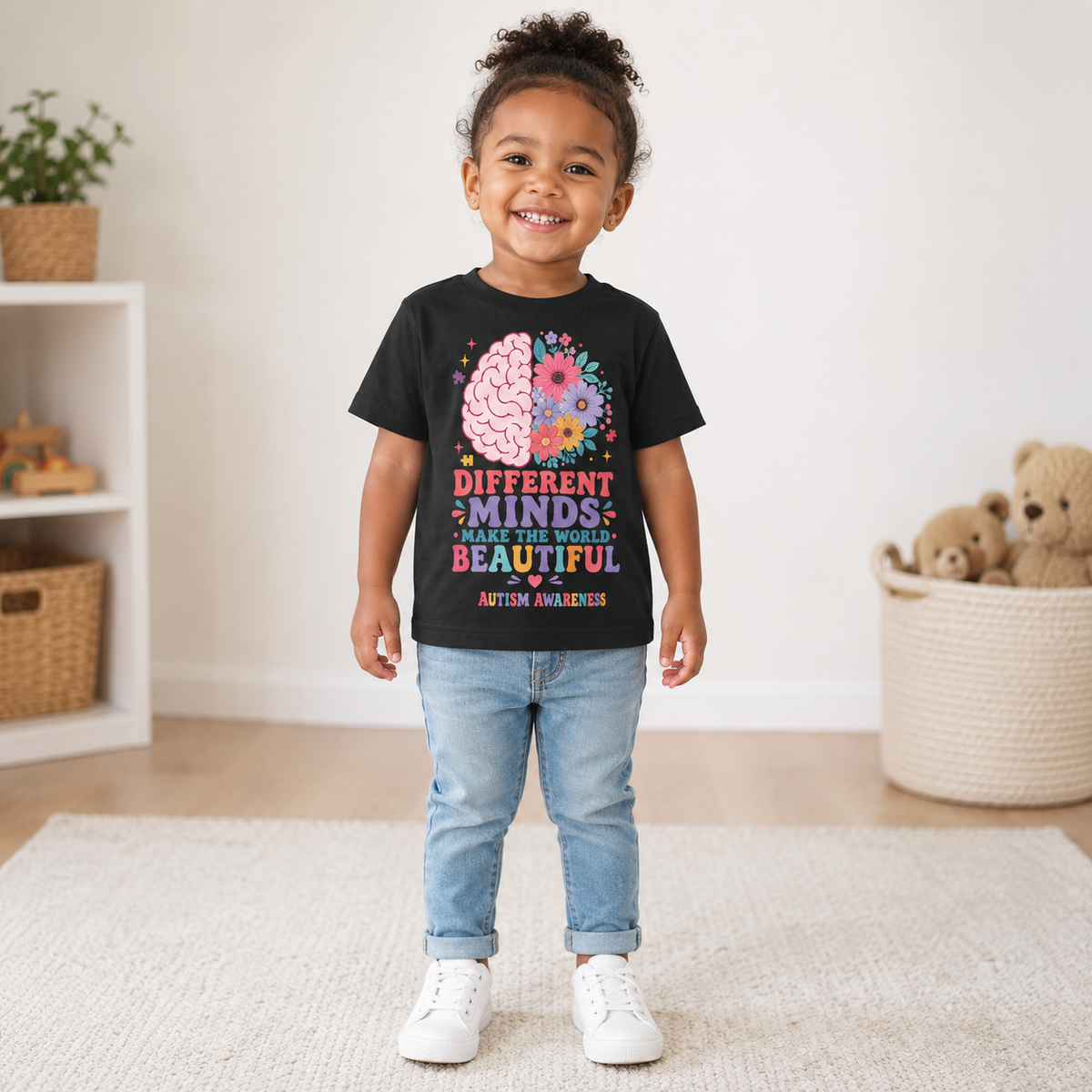 Toddler Tee - "Different Minds Make the World Beautiful" Autism Awareness
