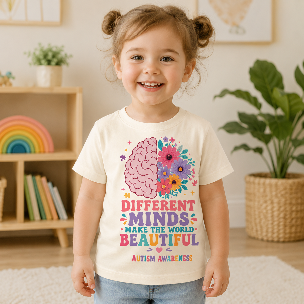 Toddler Tee - "Different Minds Make the World Beautiful" Autism Awareness