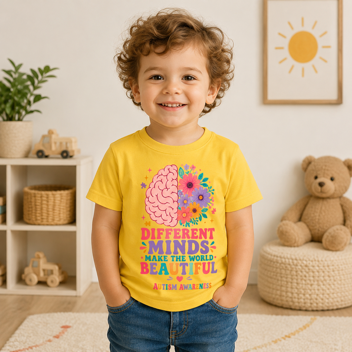 Toddler Tee - "Different Minds Make the World Beautiful" Autism Awareness