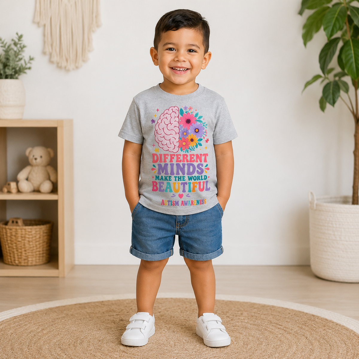 Toddler Tee - "Different Minds Make the World Beautiful" Autism Awareness