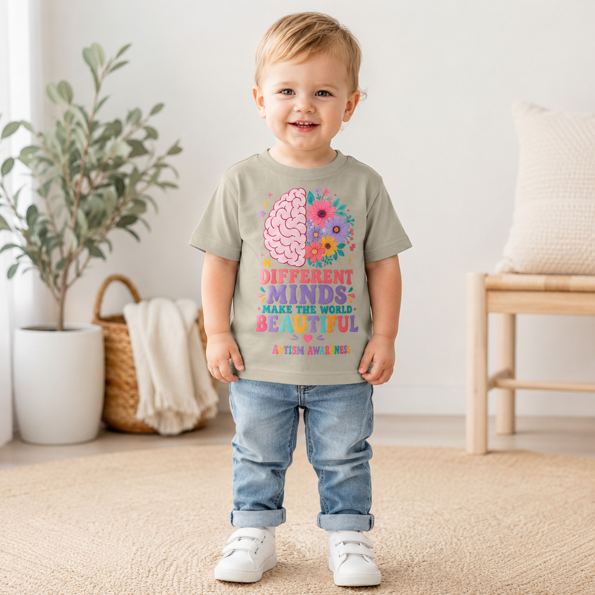 Toddler Tee - "Different Minds Make the World Beautiful" Autism Awareness