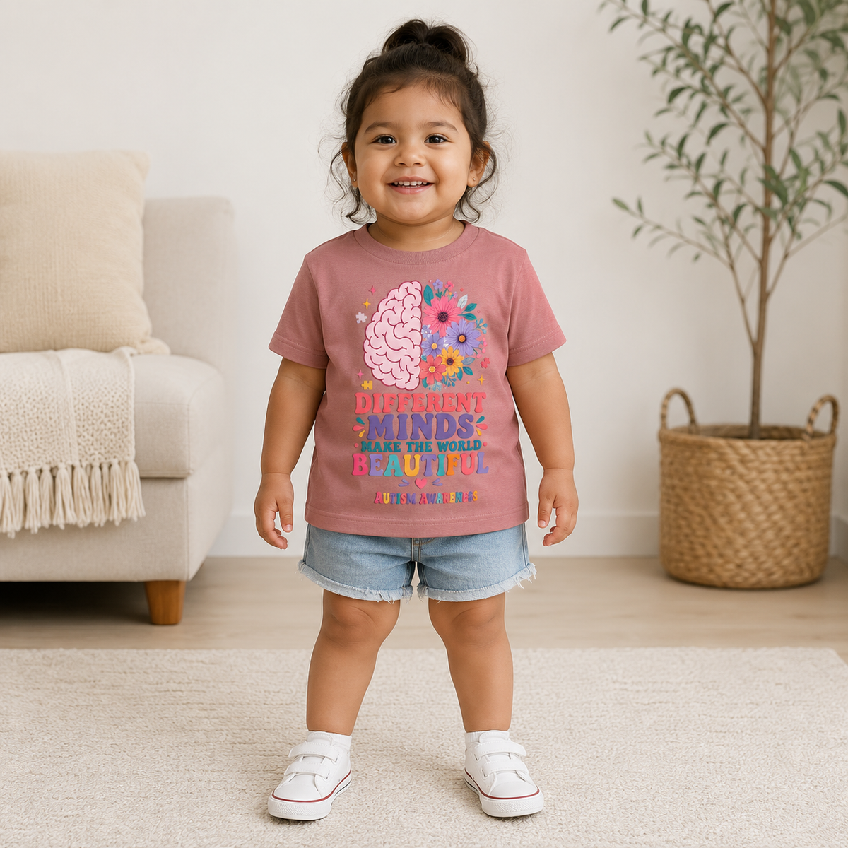 Toddler Tee - "Different Minds Make the World Beautiful" Autism Awareness