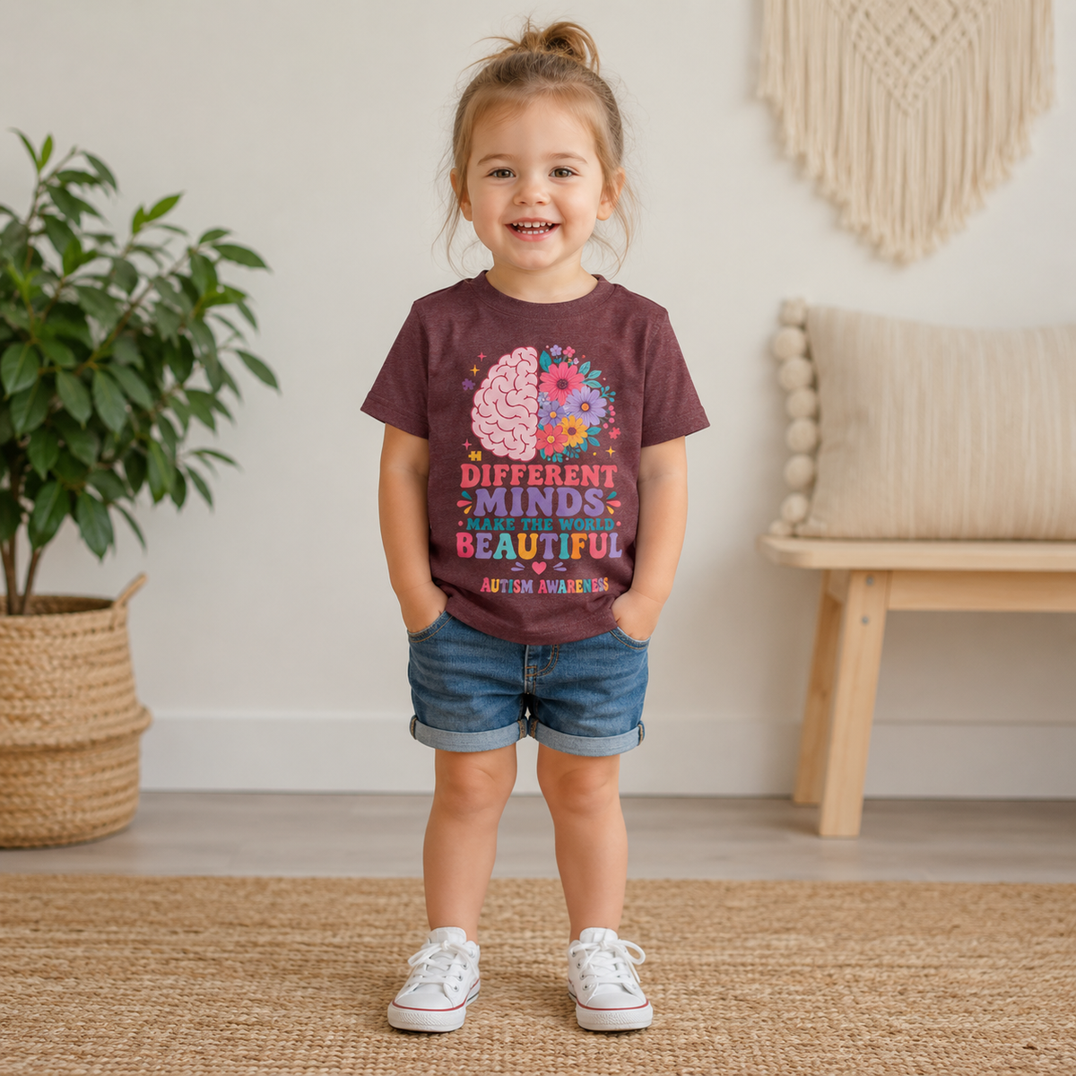 Toddler Tee - "Different Minds Make the World Beautiful" Autism Awareness