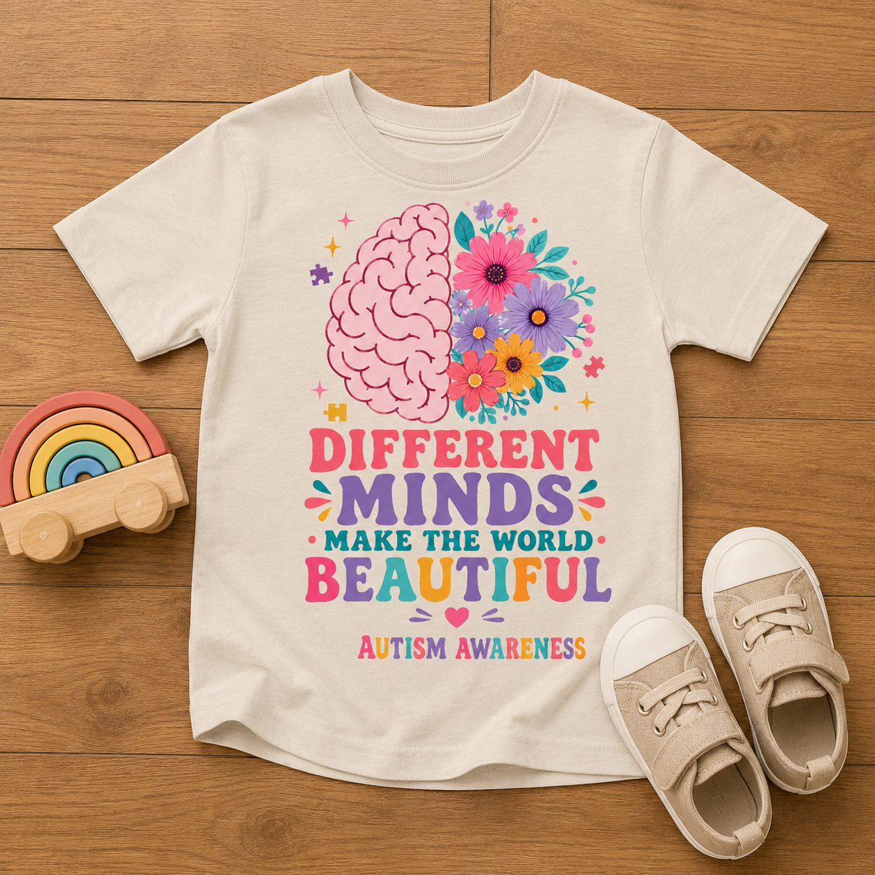 Toddler Tee - "Different Minds Make the World Beautiful" Autism Awareness