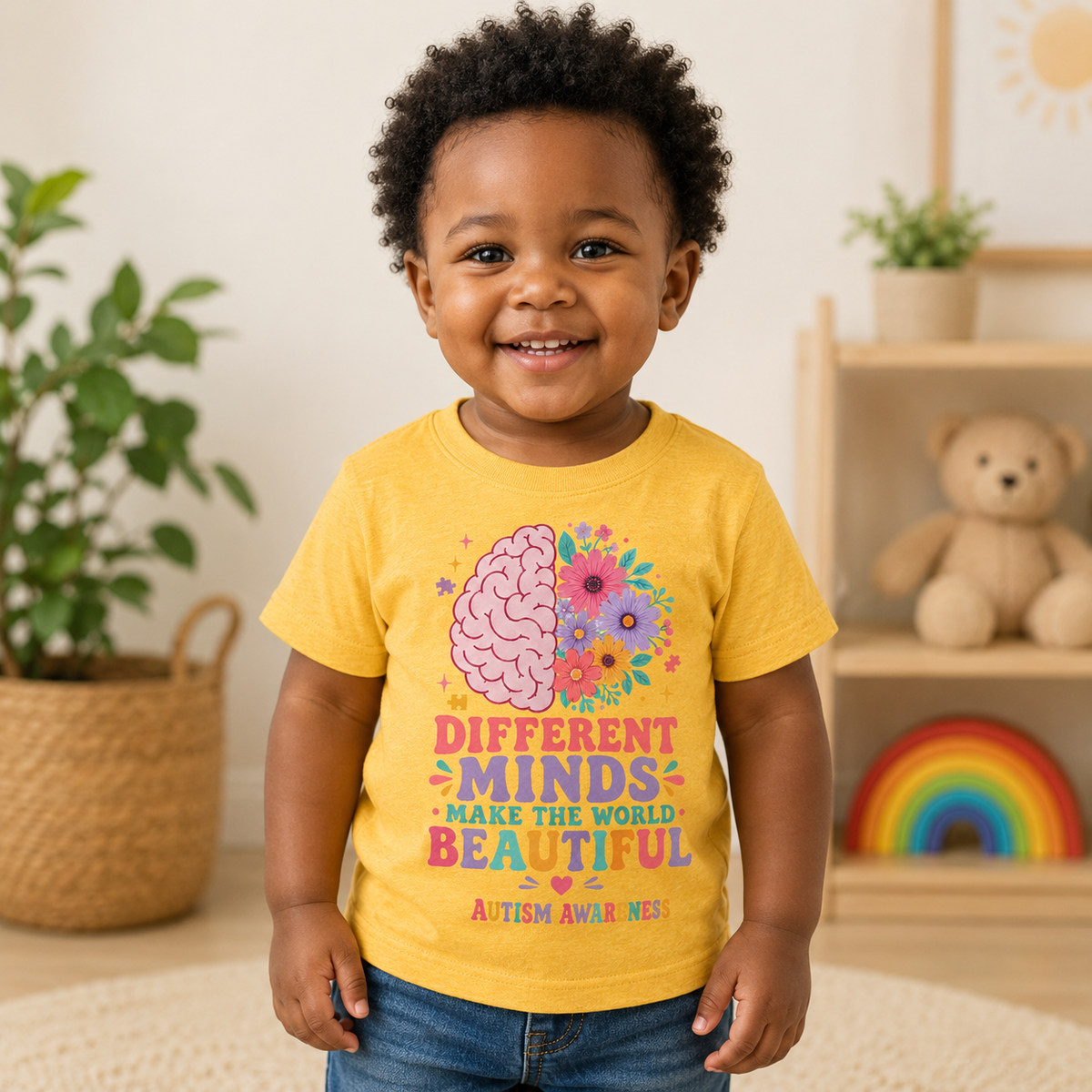 Toddler Tee - "Different Minds Make the World Beautiful" Autism Awareness