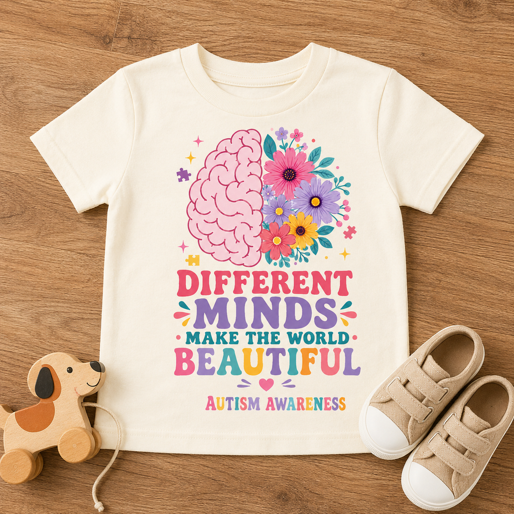 Toddler Tee - "Different Minds Make the World Beautiful" Autism Awareness
