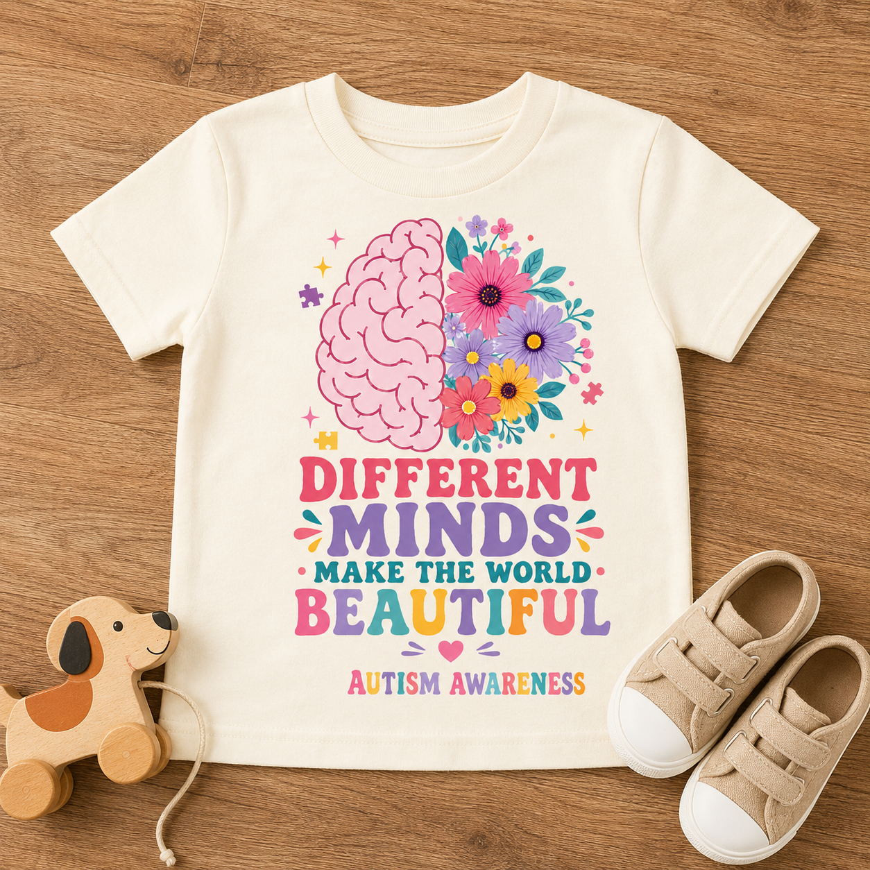 Toddler Tee - "Different Minds Make the World Beautiful" Autism Awareness