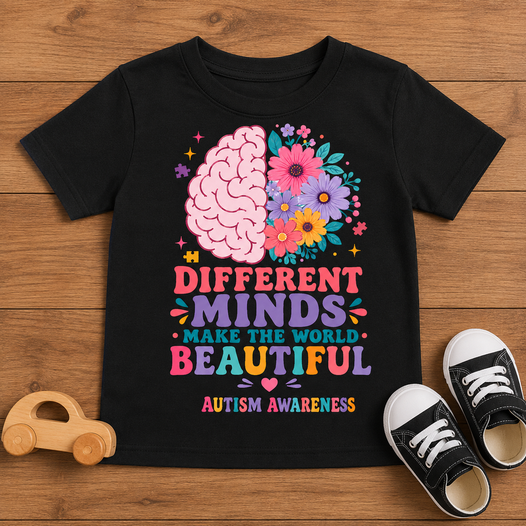 Toddler Tee - "Different Minds Make the World Beautiful" Autism Awareness