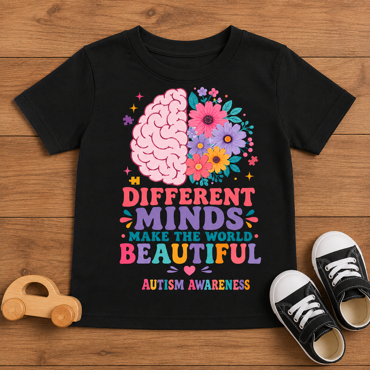 Toddler Tee - "Different Minds Make the World Beautiful" Autism Awareness