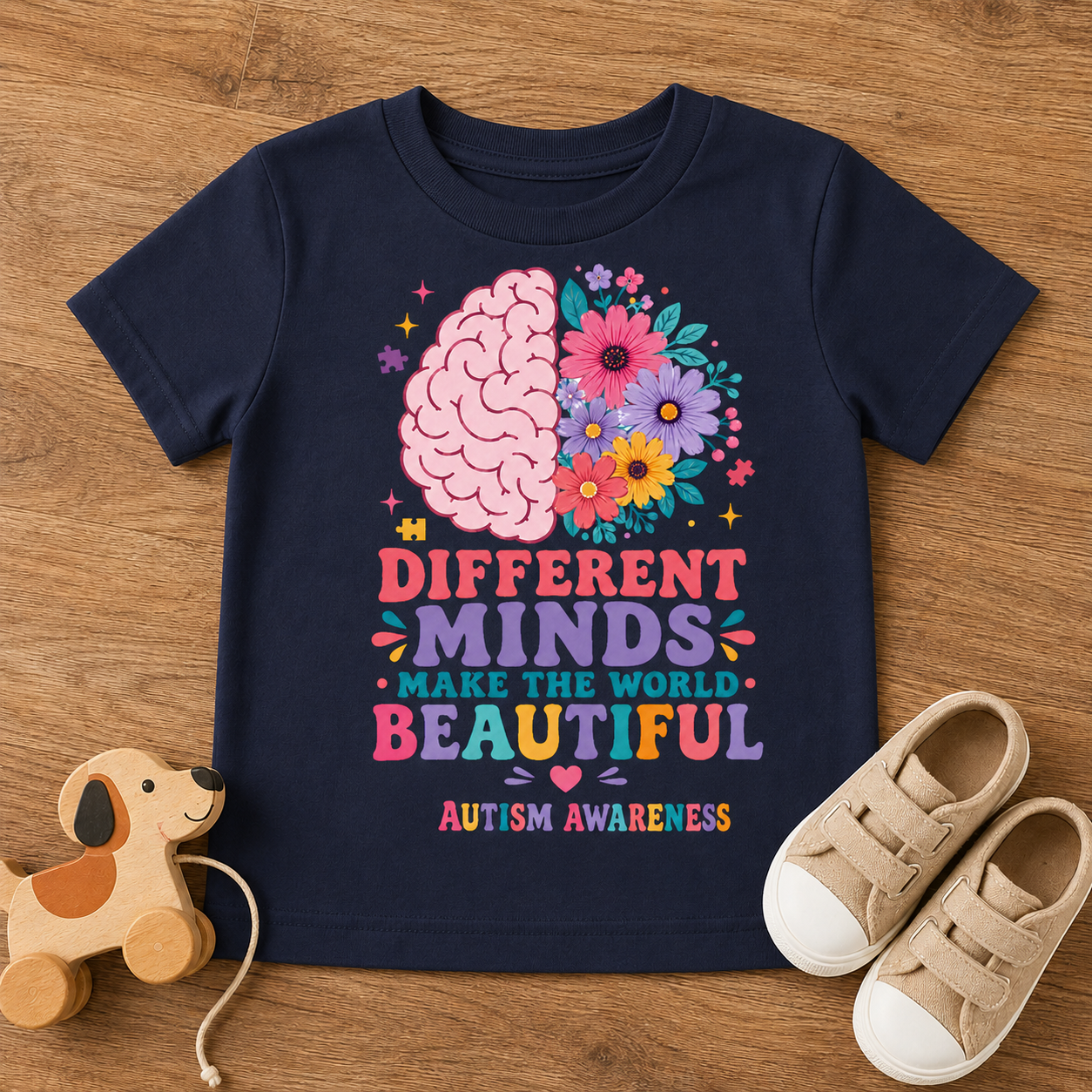 Toddler Tee - "Different Minds Make the World Beautiful" Autism Awareness