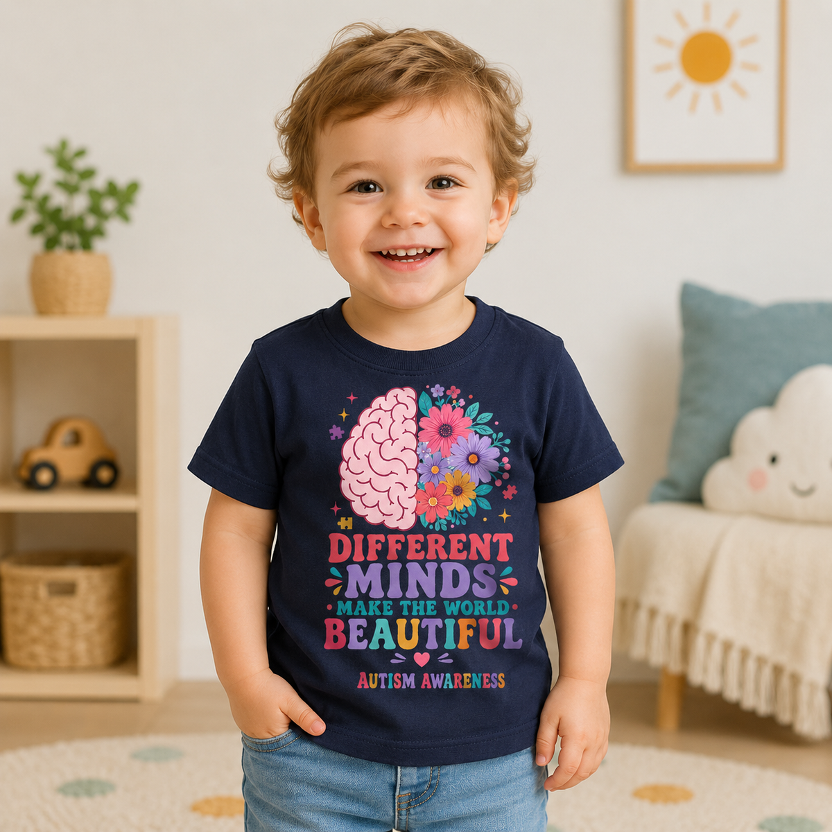 Toddler Tee - "Different Minds Make the World Beautiful" Autism Awareness