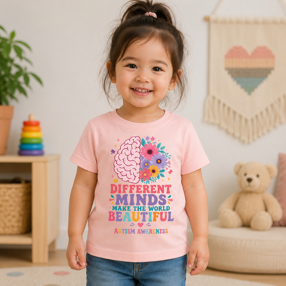 Toddler Tee - "Different Minds Make the World Beautiful" Autism Awareness