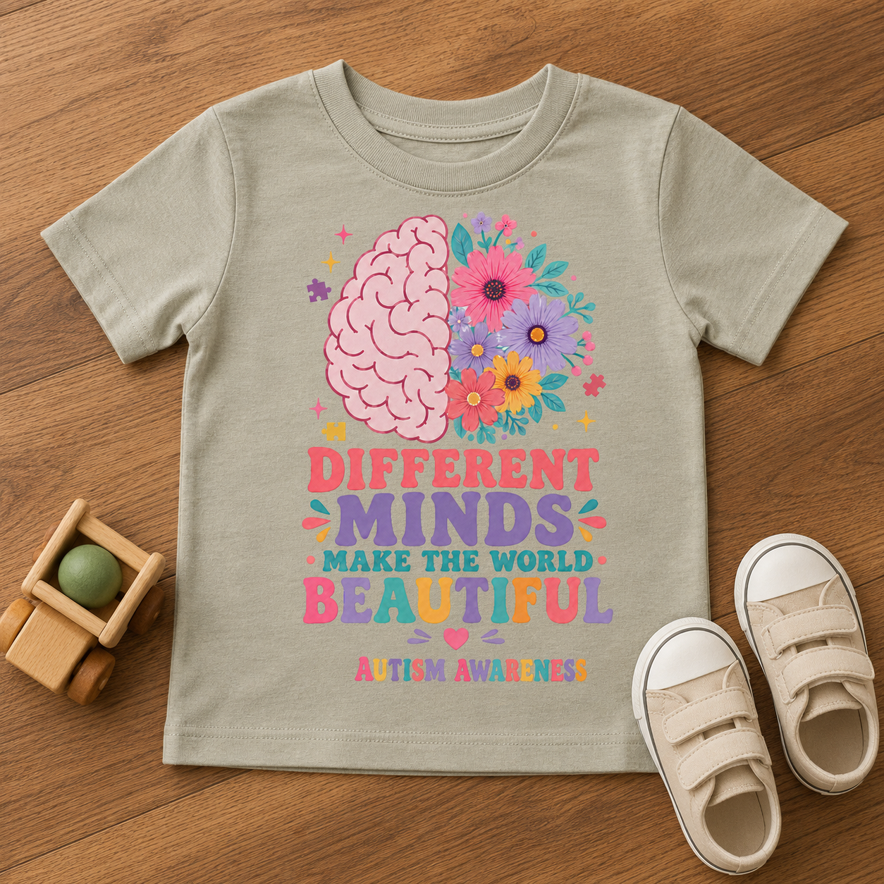 Toddler Tee - "Different Minds Make the World Beautiful" Autism Awareness