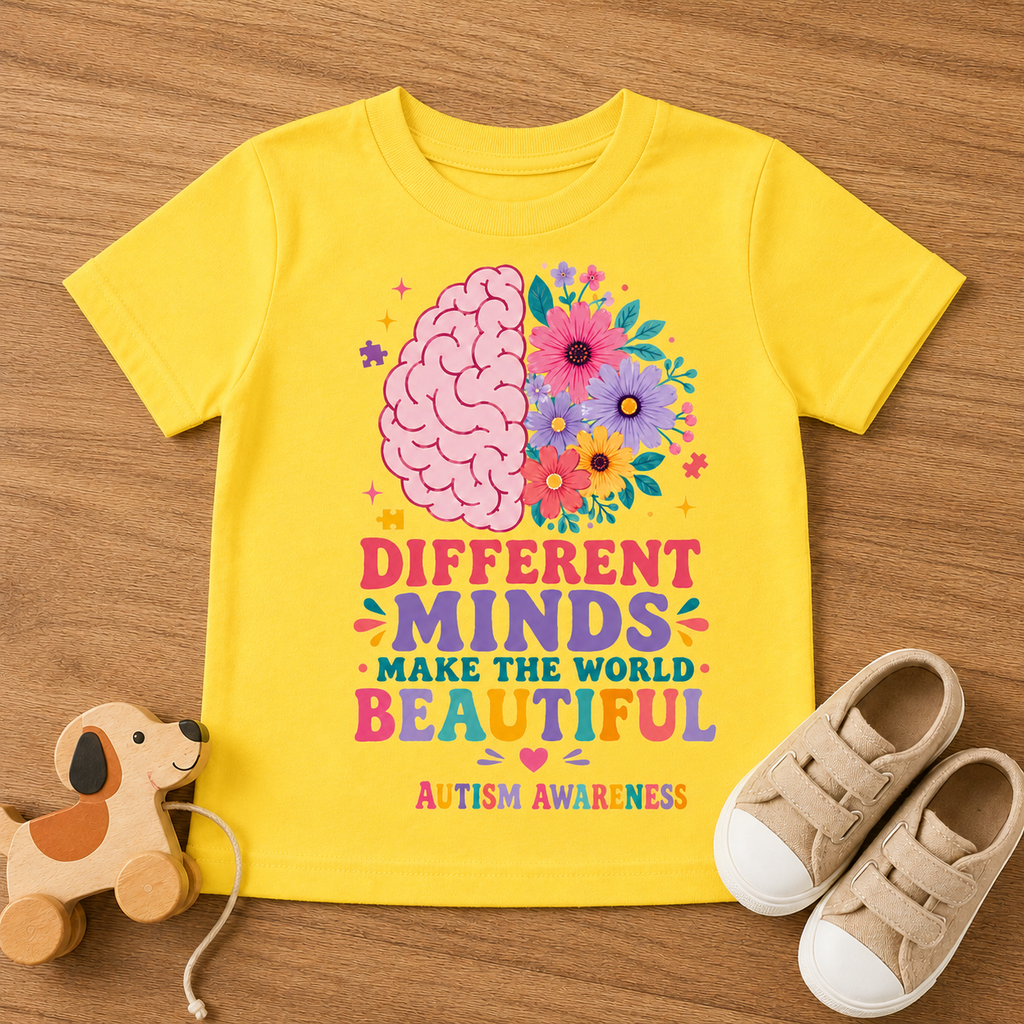 Toddler Tee - "Different Minds Make the World Beautiful" Autism Awareness