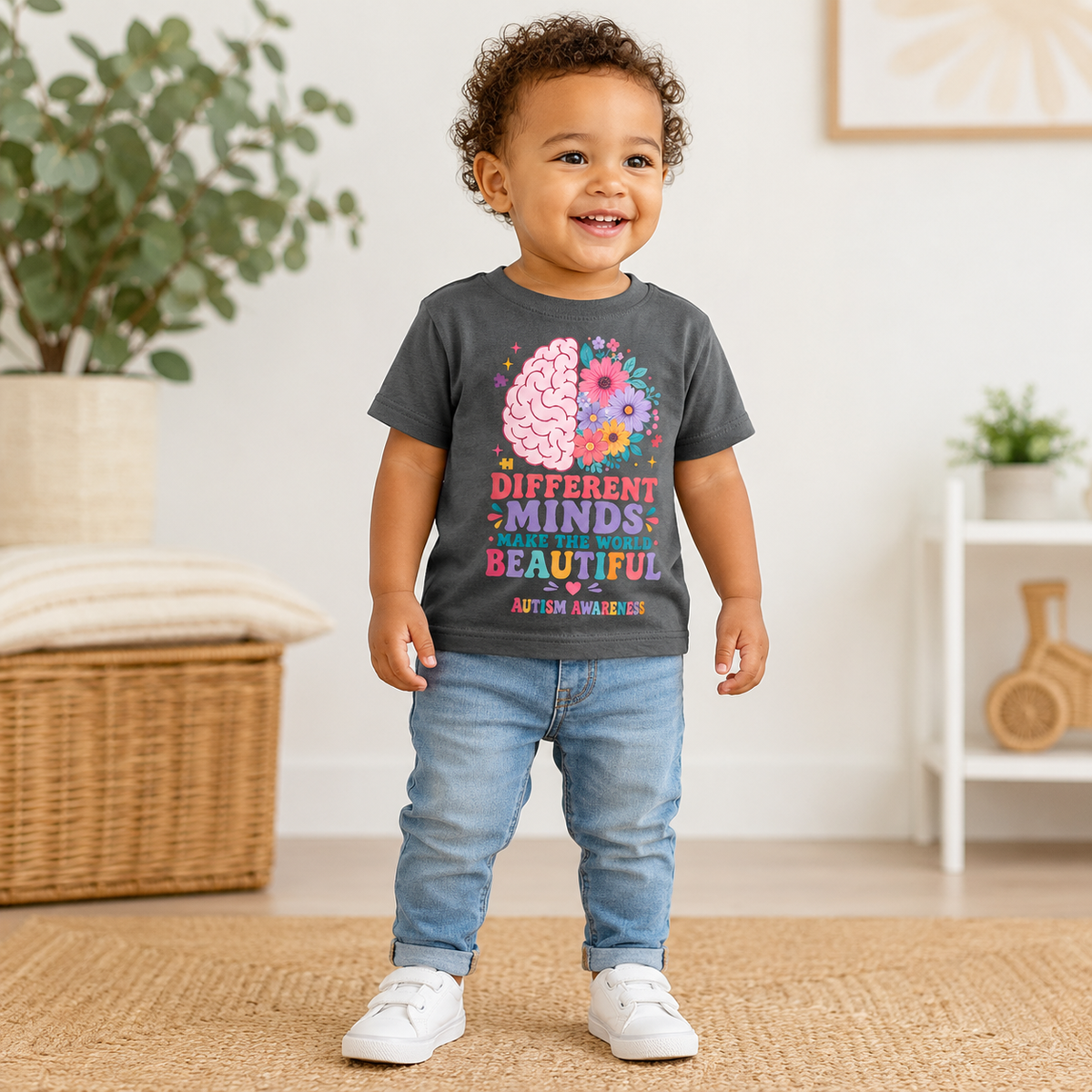 Toddler Tee - "Different Minds Make the World Beautiful" Autism Awareness