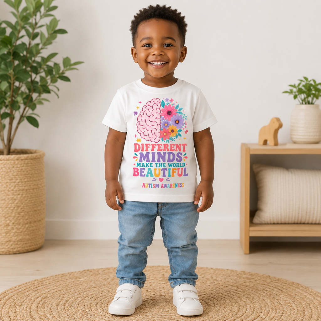 Toddler Tee - "Different Minds Make the World Beautiful" Autism Awareness