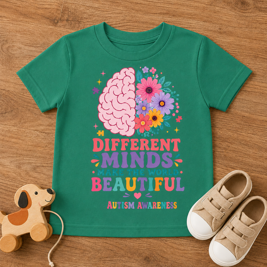 Toddler Tee - "Different Minds Make the World Beautiful" Autism Awareness
